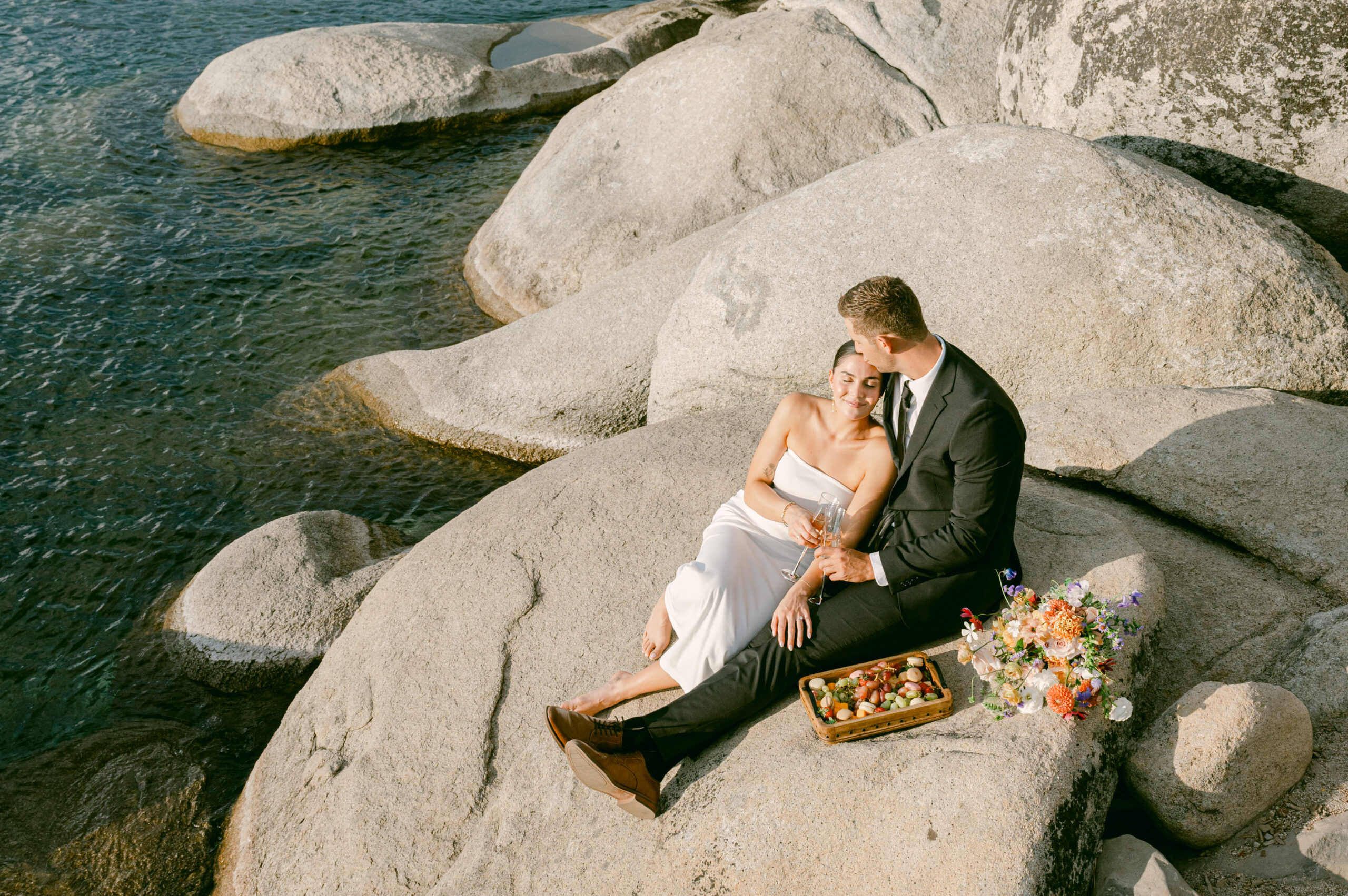 lakeside lake tahoe elopement engagement destination photographer intimate wedding cheap luxury